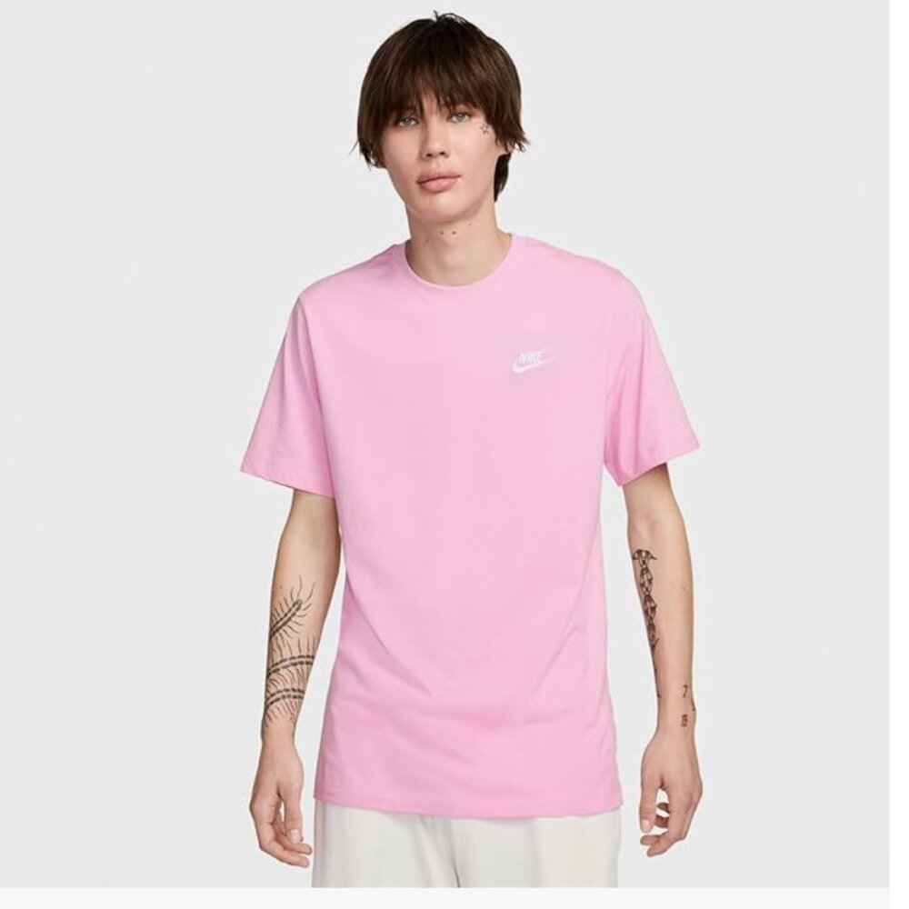 Nike Sportswear Club Men's T-Shirt Pink Rise